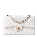 Caviar Quilted Small Double Flap White