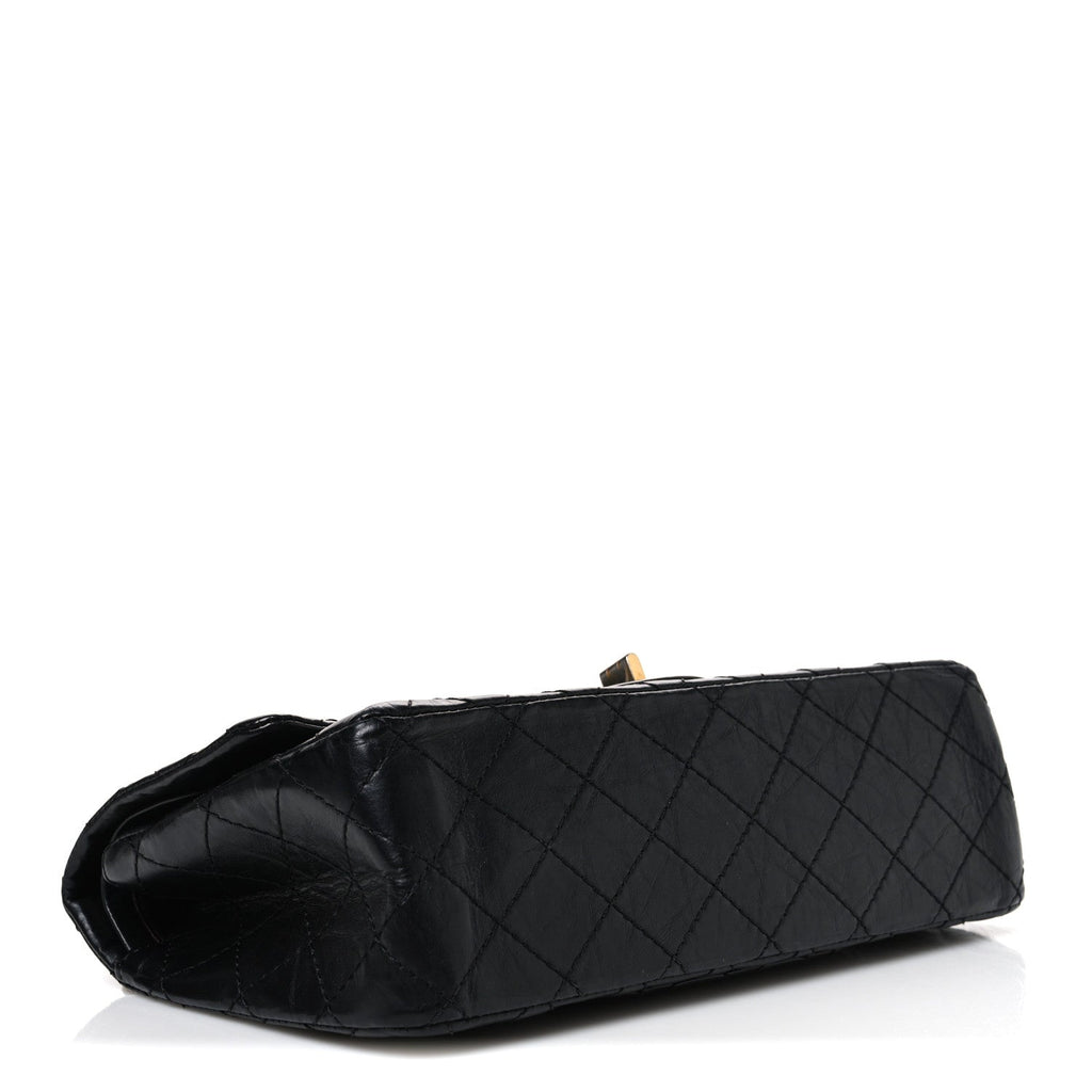 Aged Calfskin Quilted 2.55 Reissue 225 Flap Black