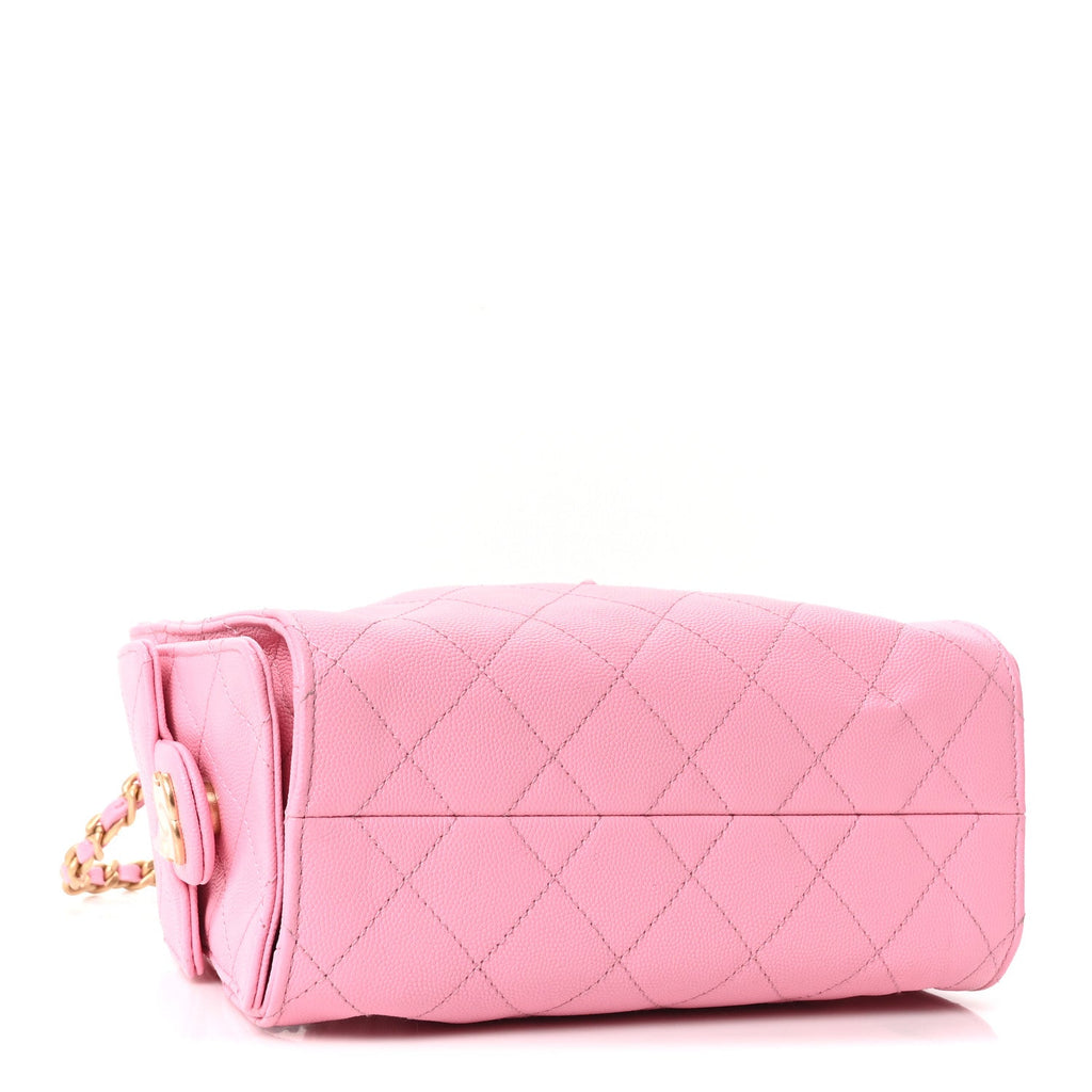 Caviar Quilted Mini Chanel 25 Handbag Pink