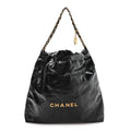 Shiny Calfskin Quilted Small Chanel 22 Black