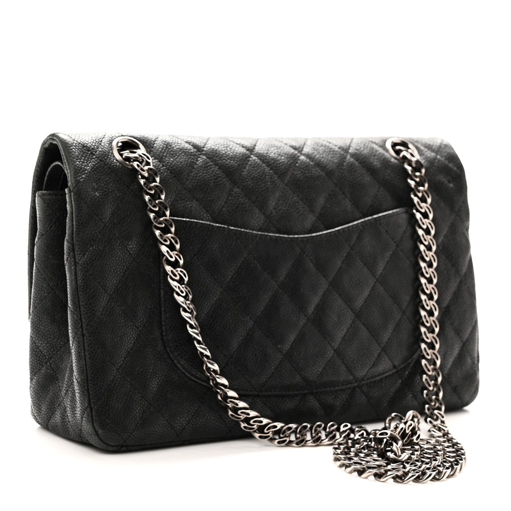 Washed Caviar Quilted 2.55 Reissue 225 Bijoux Chain Flap  Black