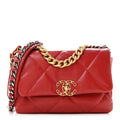 Goatskin Quilted Medium Chanel 19 Flap Red
