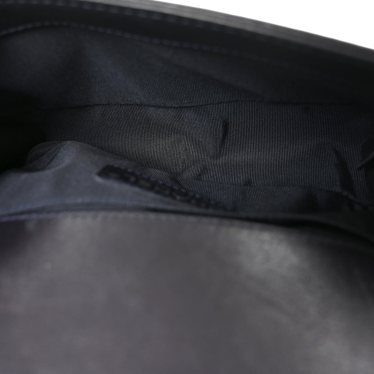 Shiny Goatskin Quilted Small Boy Top Handle Flap Navy Blue