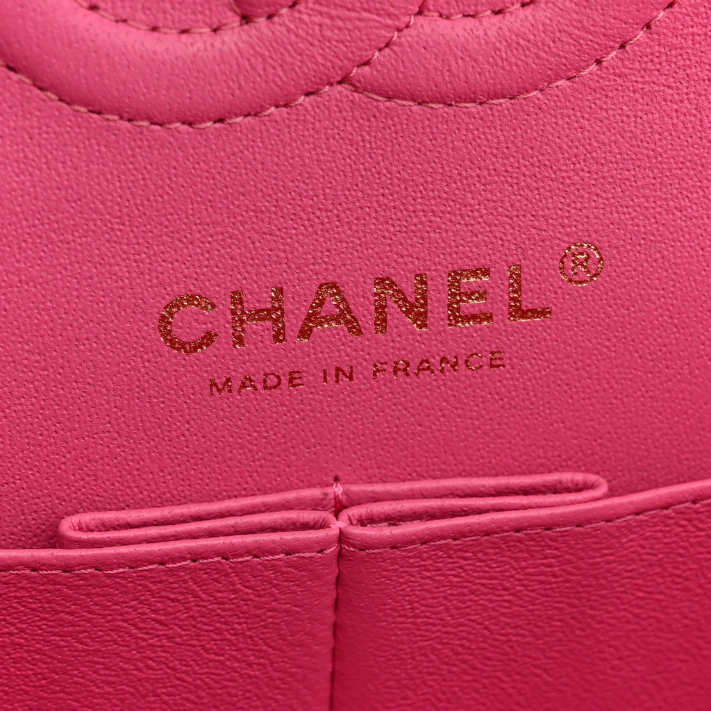 Caviar Quilted Small Double Flap Pink