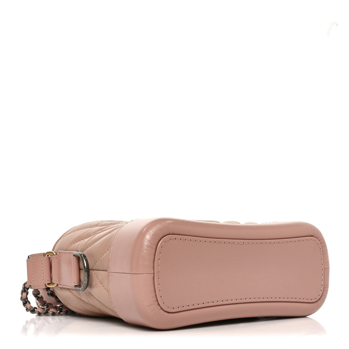 Aged Calfskin Chevron Quilted Small Gabrielle Hobo Pink