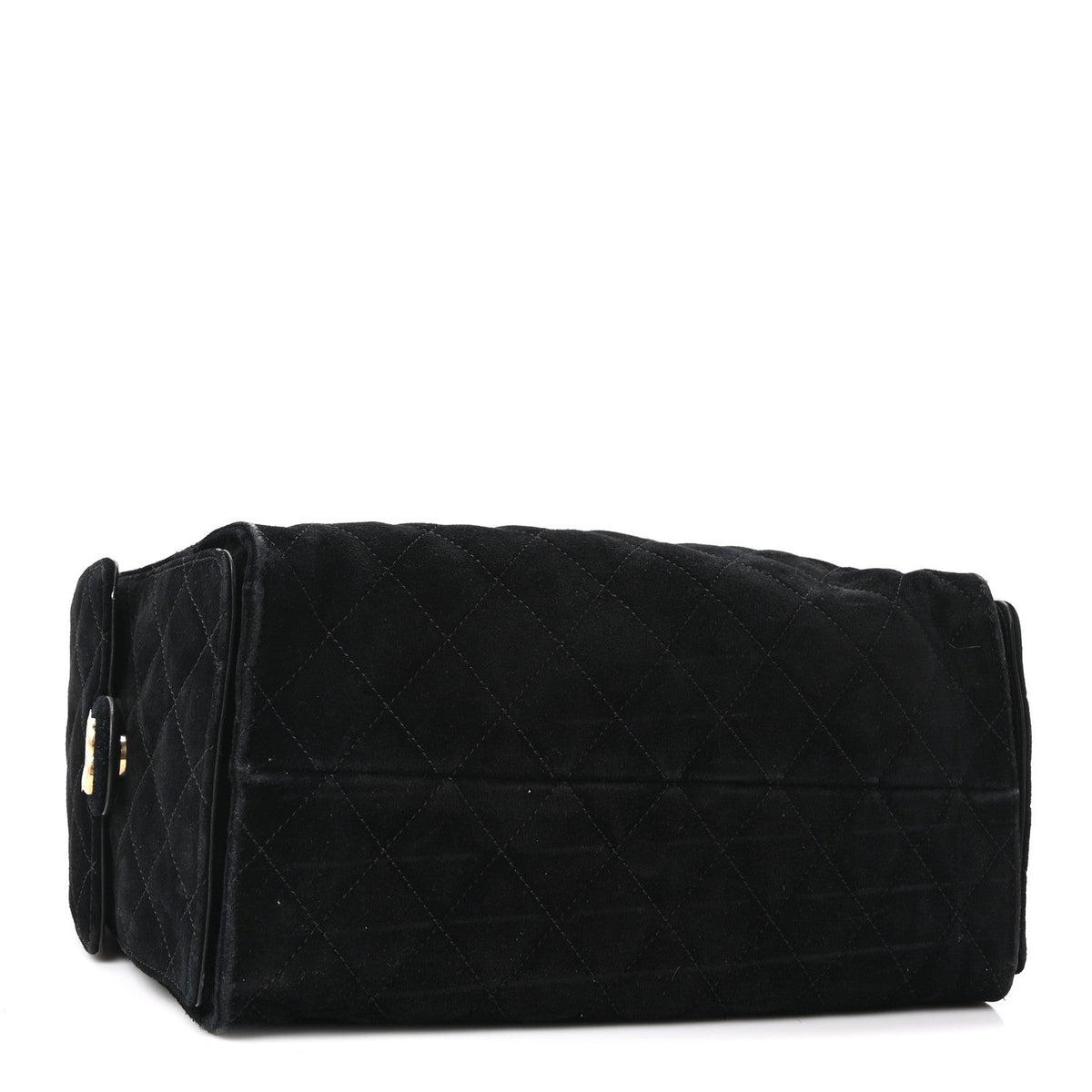 Suede Quilted Medium Chanel 25 Handbag Black