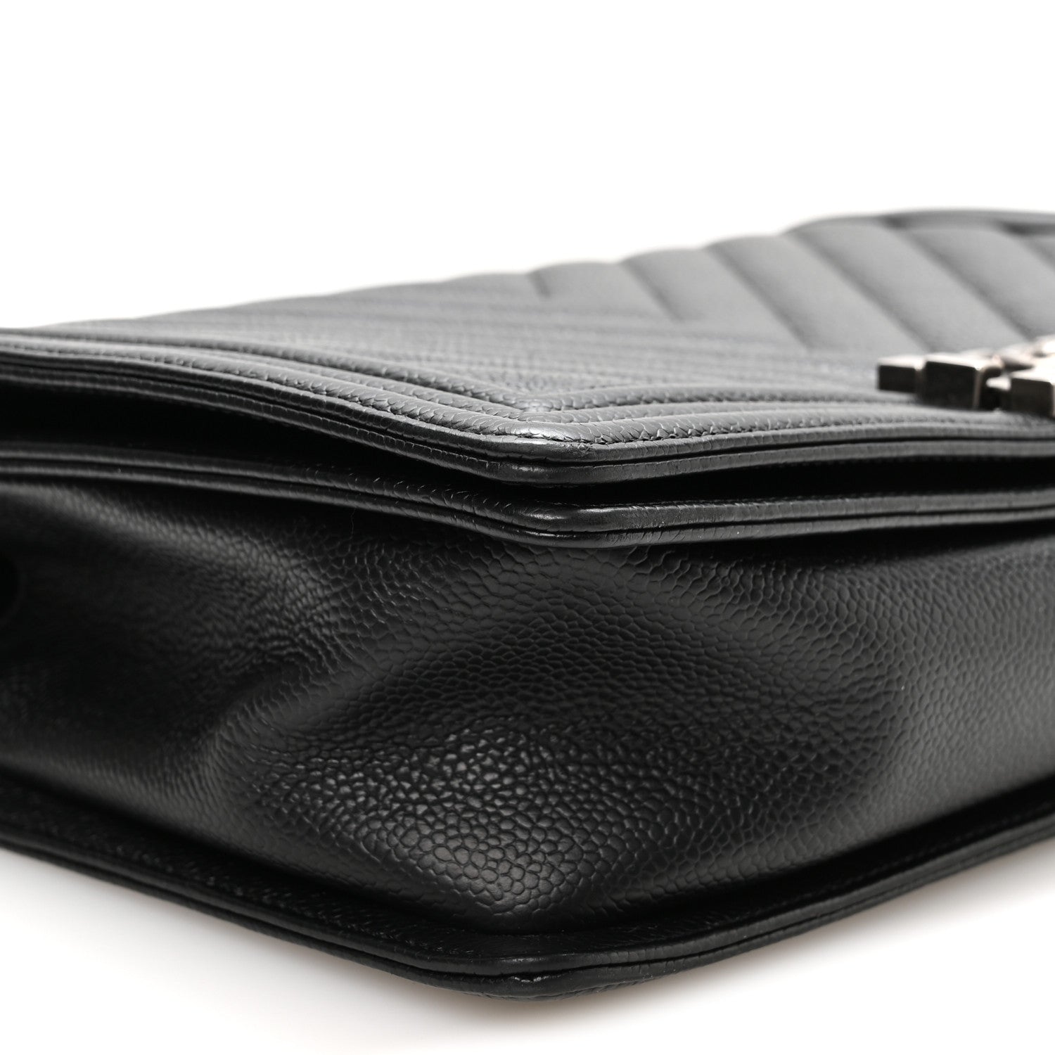 Calfskin Chevron Quilted New Medium Boy Flap Black