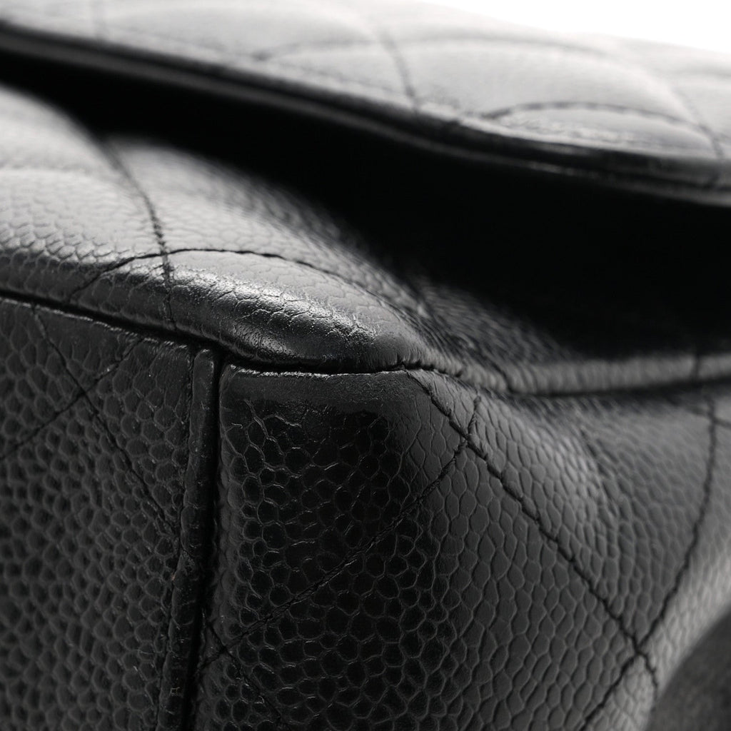 Caviar Quilted Maxi Double Flap Black