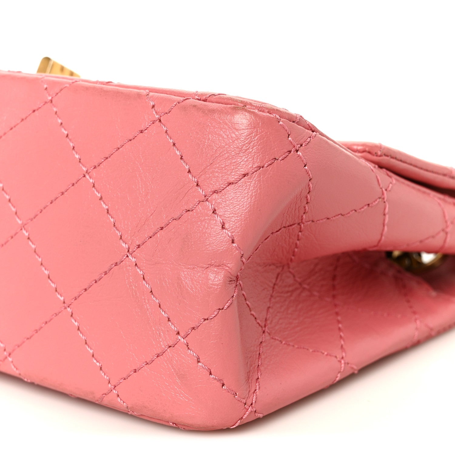Aged Calfskin Quilted 2.55 Reissue Mini Flap Pink