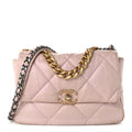 Lambskin Quilted Large Chanel 19 Flap Light Pink