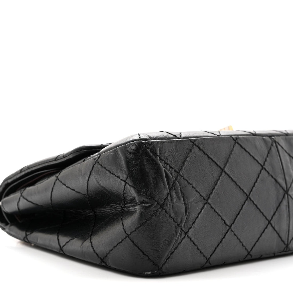 Aged Calfskin Quilted 2.55 Reissue 226 Flap Black