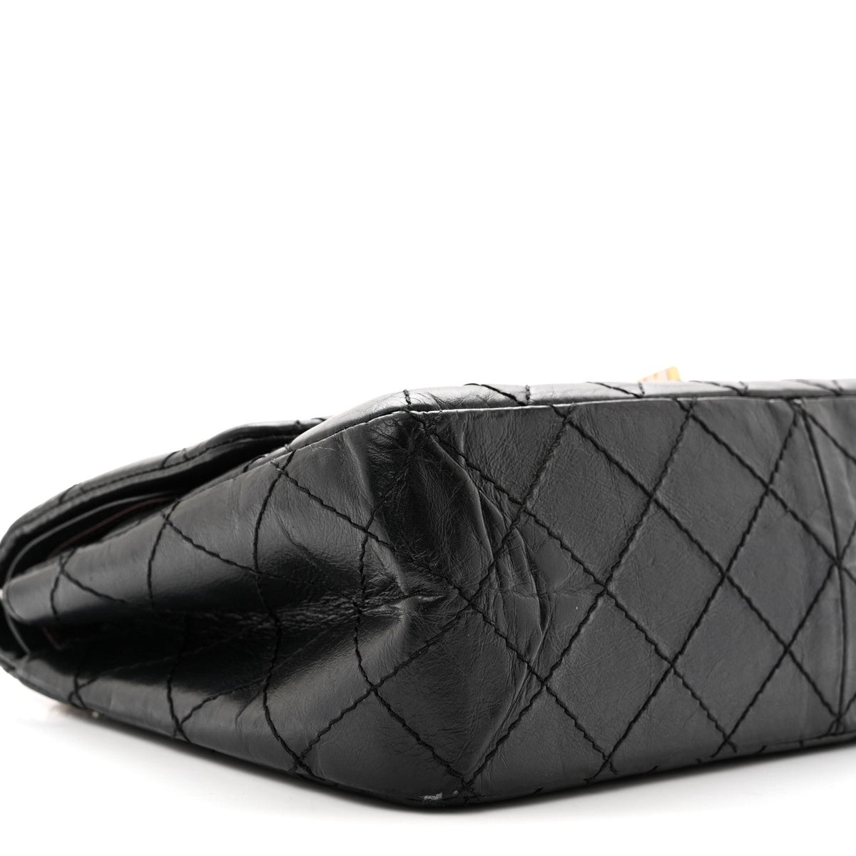 Aged Calfskin Quilted 2.55 Reissue 226 Flap Black