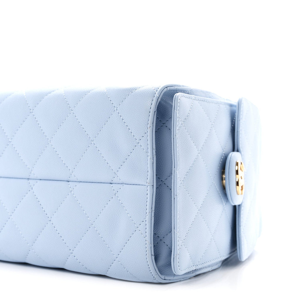 Caviar Quilted Small Chanel 25 Handbag Light Blue