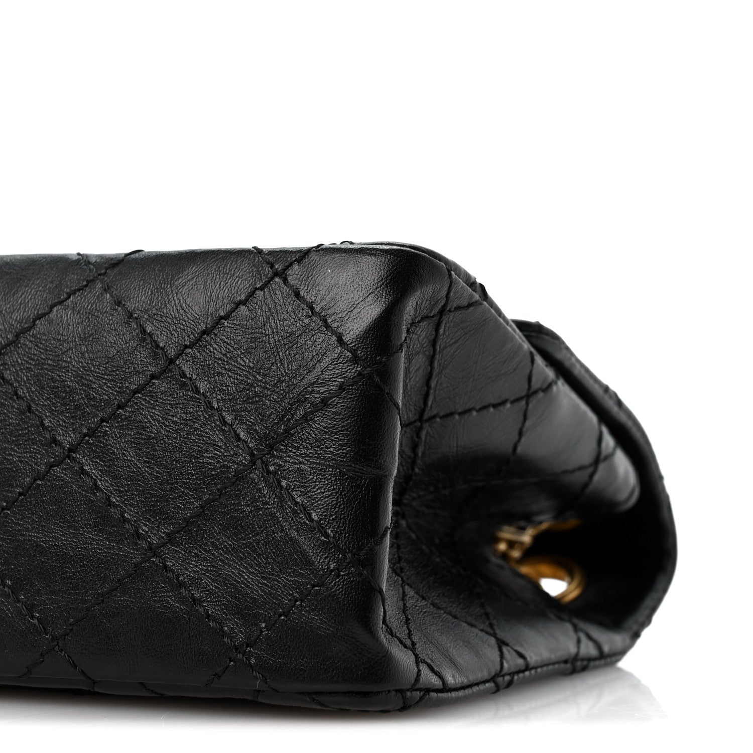 Aged Calfskin Quilted 2.55 Reissue Mini Flap Black