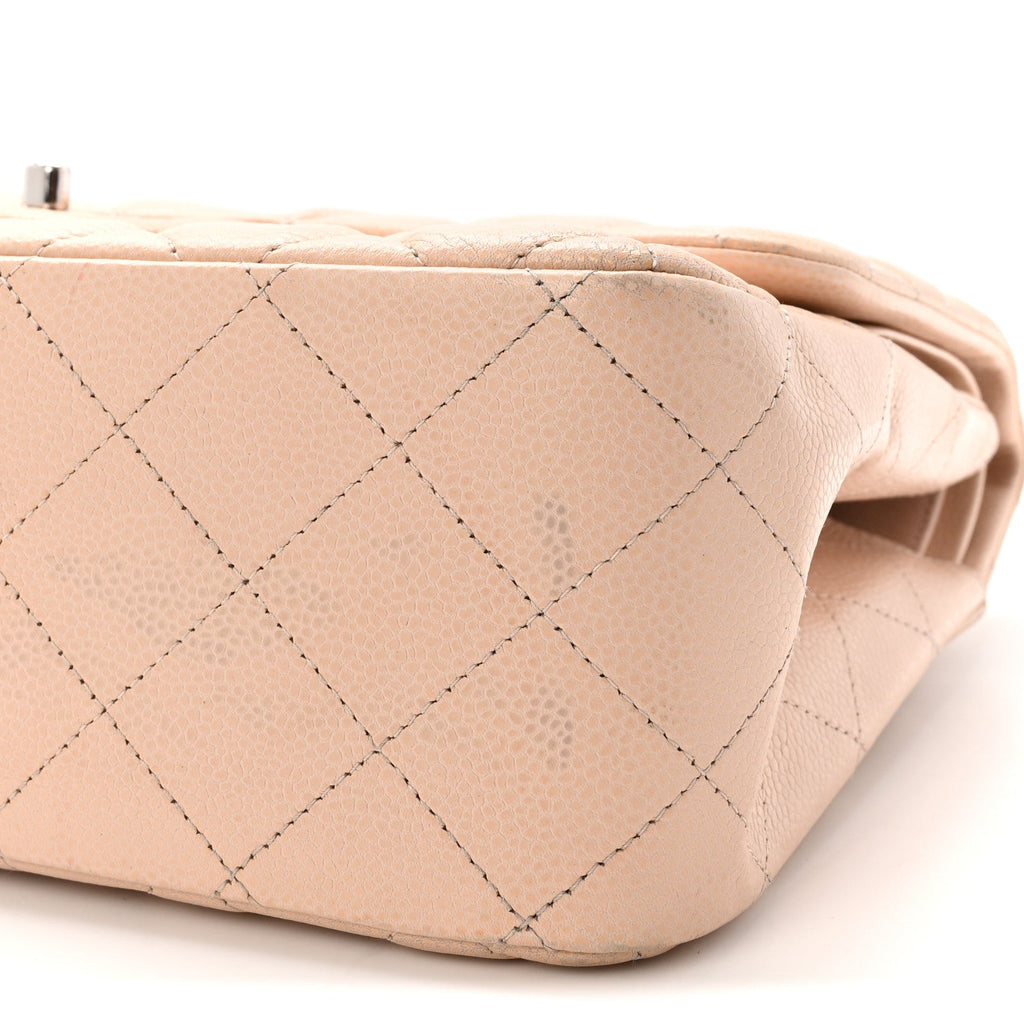 Caviar Quilted Jumbo Double Flap Light Pink