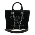 Lurex Canvas Mini Deauville Tote Black