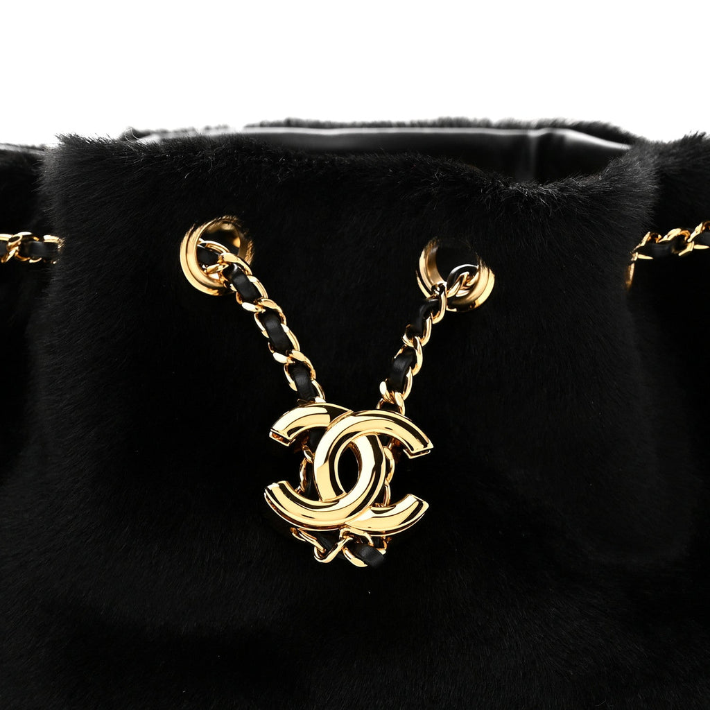 Pony Hair Mini Chanel 25 Handbag Black