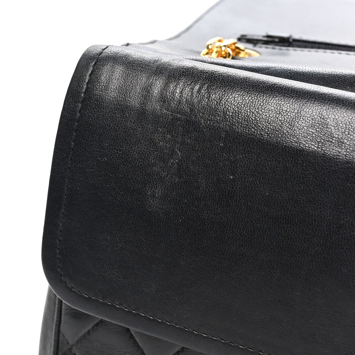 Lambskin Quilted Medium Double Flap Bijoux Chain Black
