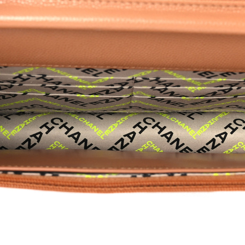 Caviar Quilted Studded CC Wallet on Chain WOC Brown
