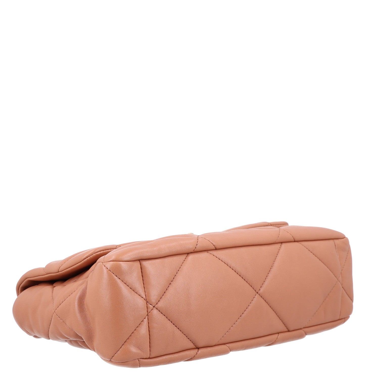 Lambskin Quilted Large Chanel 19 Flap Brown
