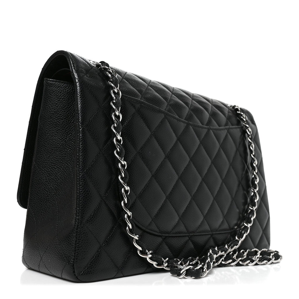Caviar Quilted Maxi Double Flap Black