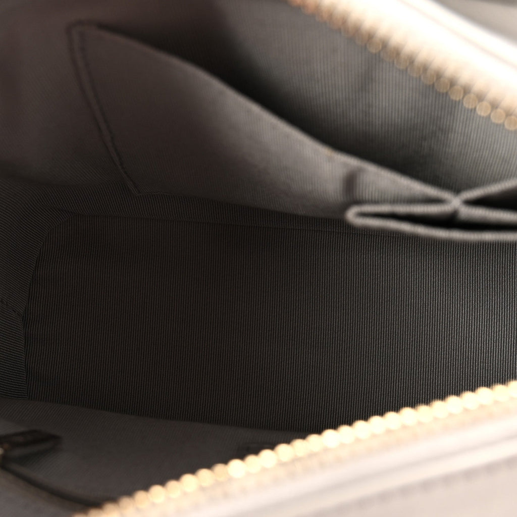 Aged Calfskin Quilted Small Gabrielle Hobo Grey