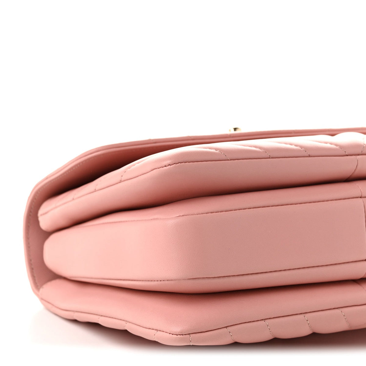 Lambskin Chevron Quilted Small Trendy CC Dual Handle Flap Bag Light Pink