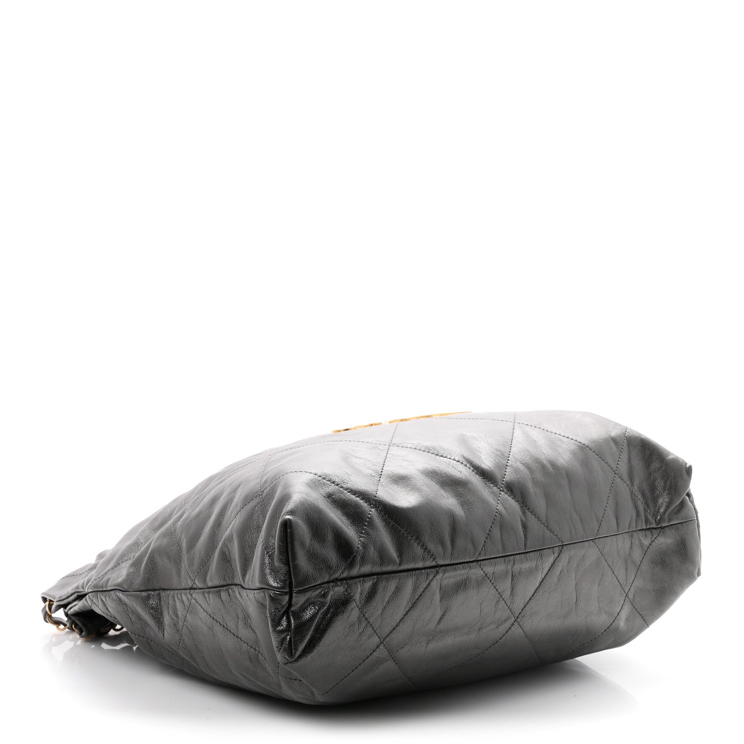 Metallic Calfskin Quilted Chanel 22 Ruthenium