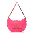 Lambskin Quilted Chanel 19 Hobo Fuchsia