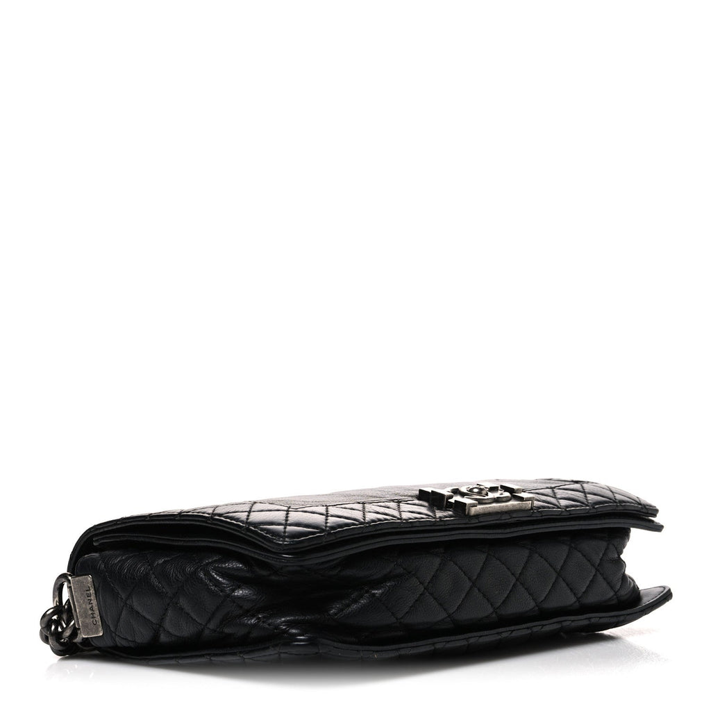 Calfskin New Medium Boy Reverso Flap Black