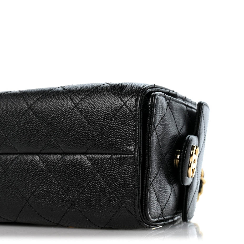 Caviar Quilted Mini Chanel 25 Handbag Black