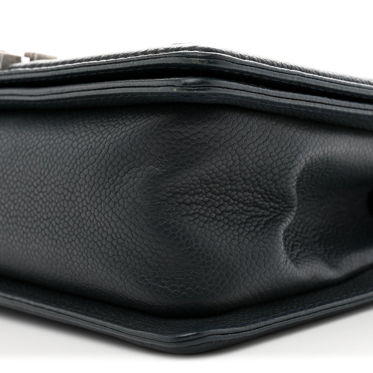 Caviar Stitched Medium Boy Flap Blue