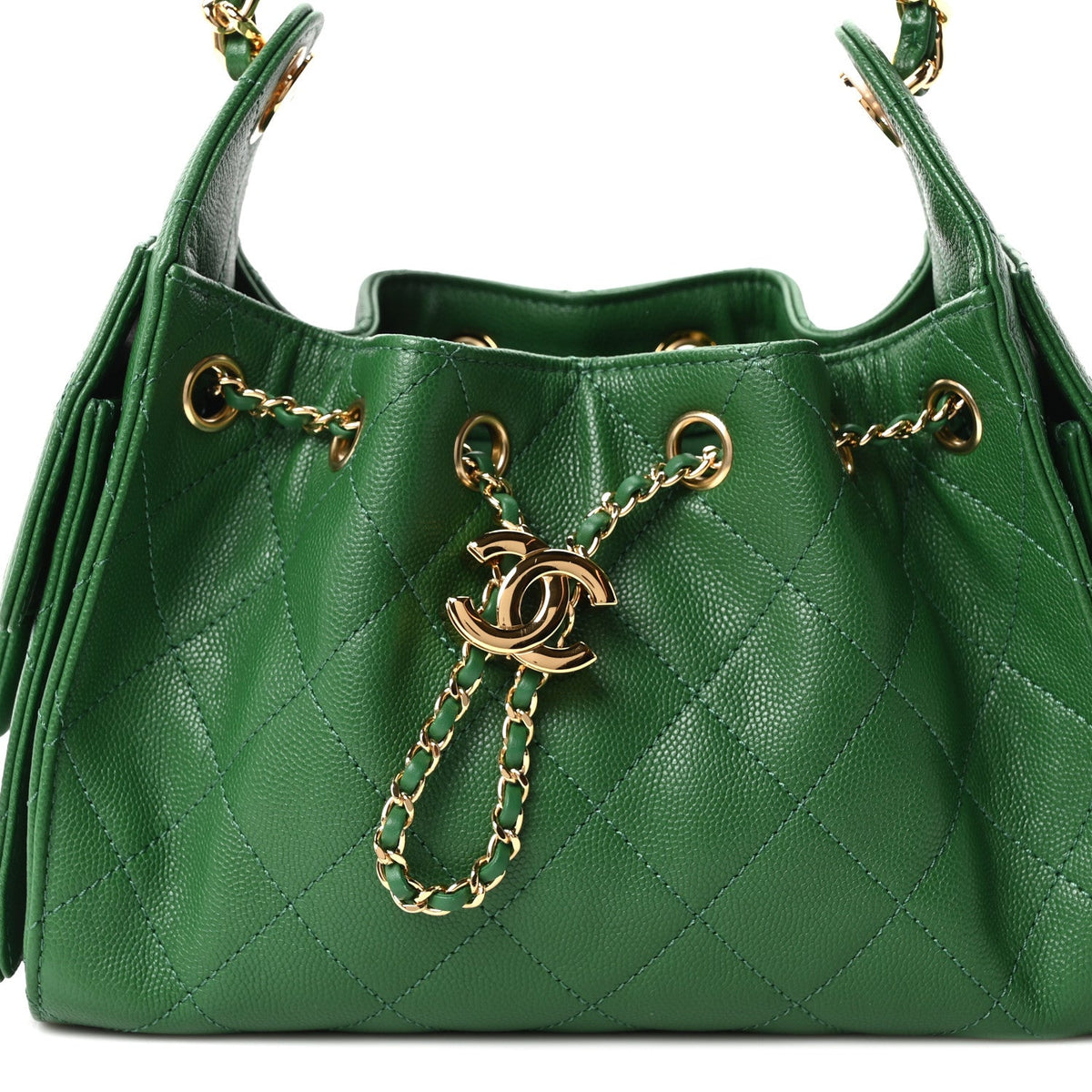 Caviar Quilted Mini Chanel 25 Handbag Green