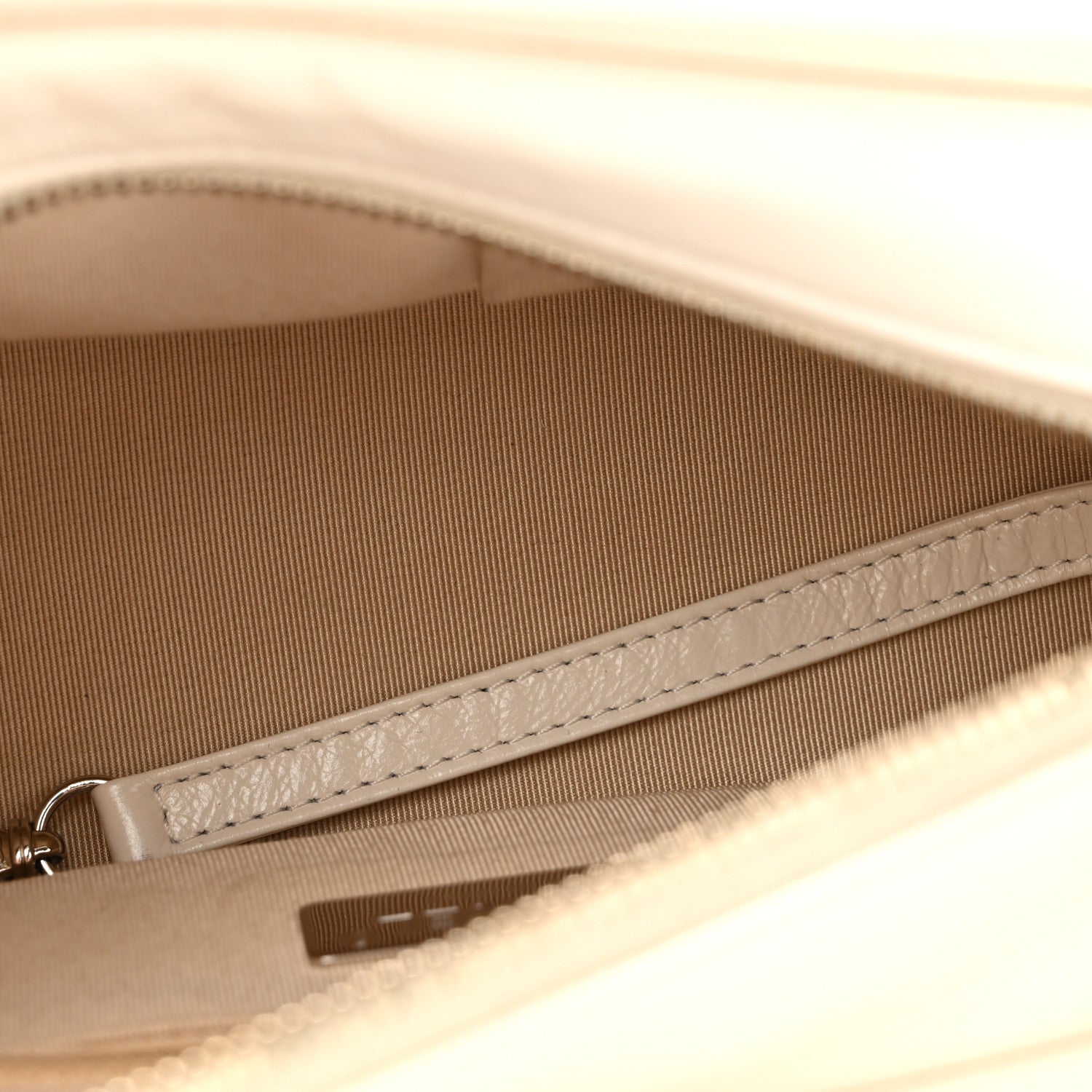 Calfskin Wool Felt Embossed Small Gabrielle Logo Hobo White