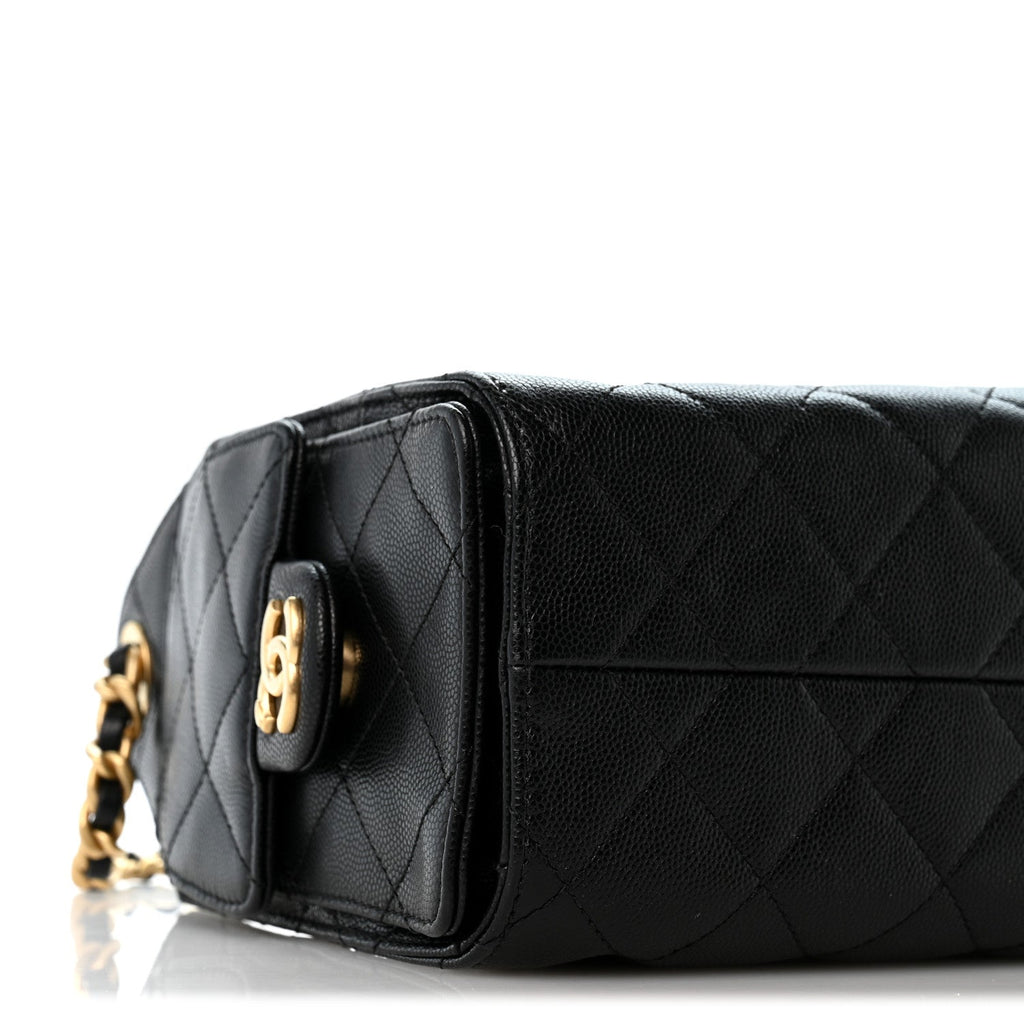 Caviar Quilted Mini Chanel 25 Handbag Black