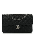 Caviar Quilted Small Double Flap Black
