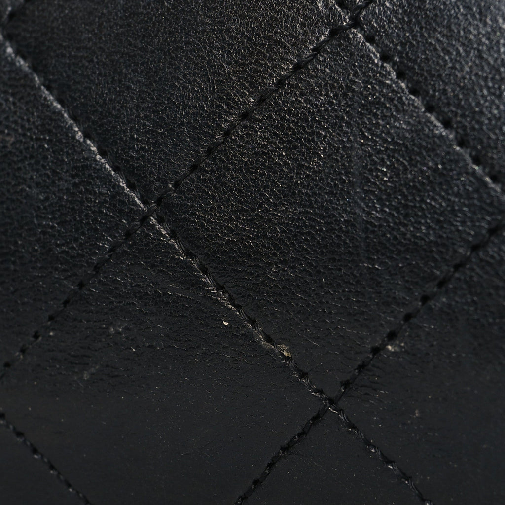 Lambskin Quilted Small Double Flap Black