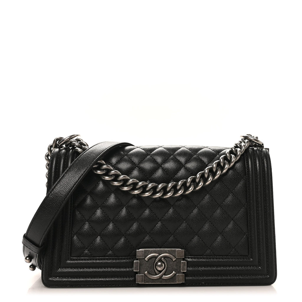 Caviar Quilted Medium Boy Flap Black