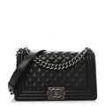 Caviar Quilted Medium Boy Flap Black
