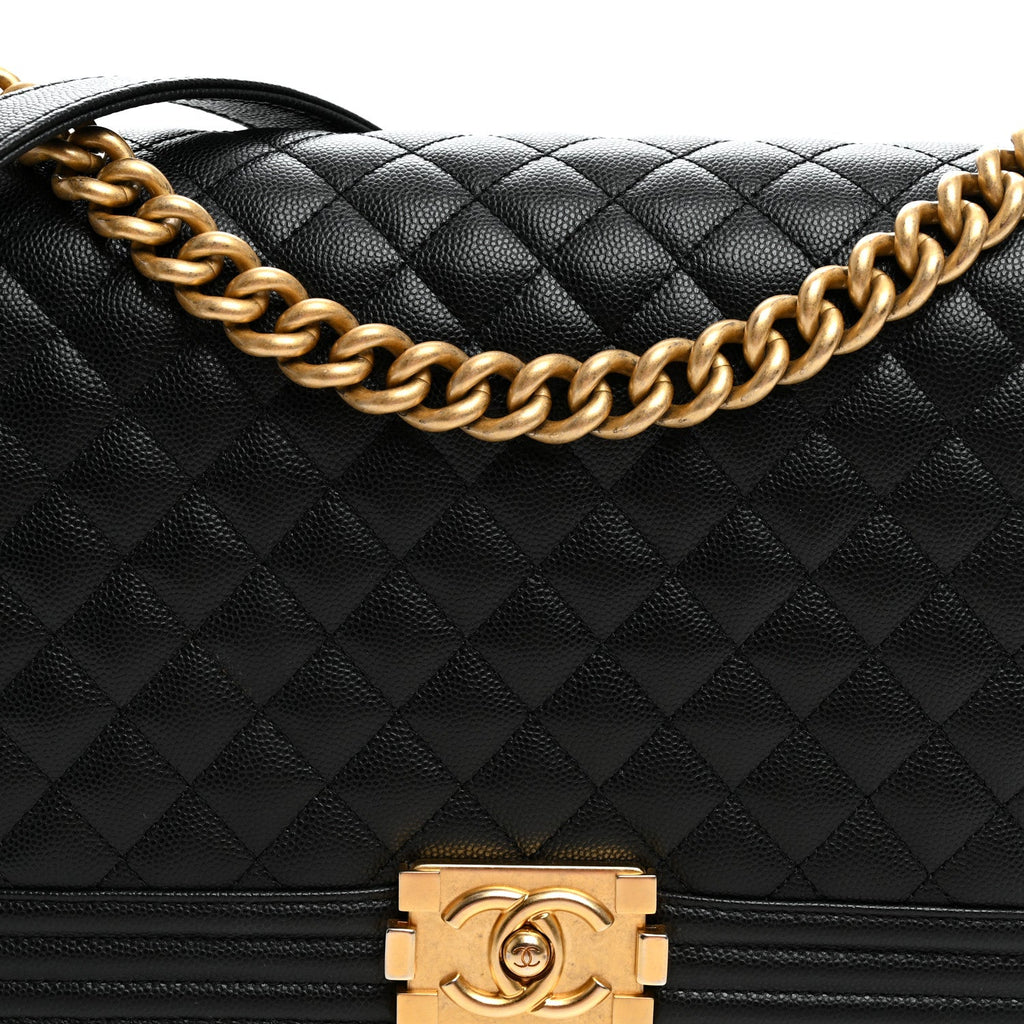 Lambskin Quilted New Medium Boy Flap Black