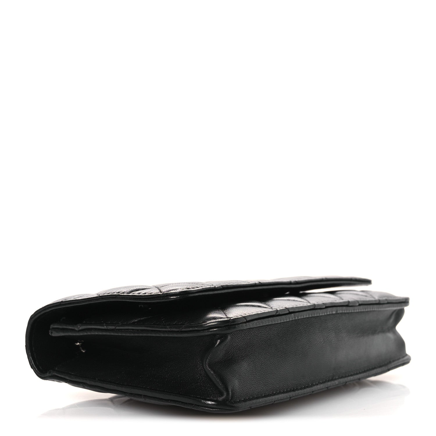 Lambskin Quilted Wallet On Chain WOC Black