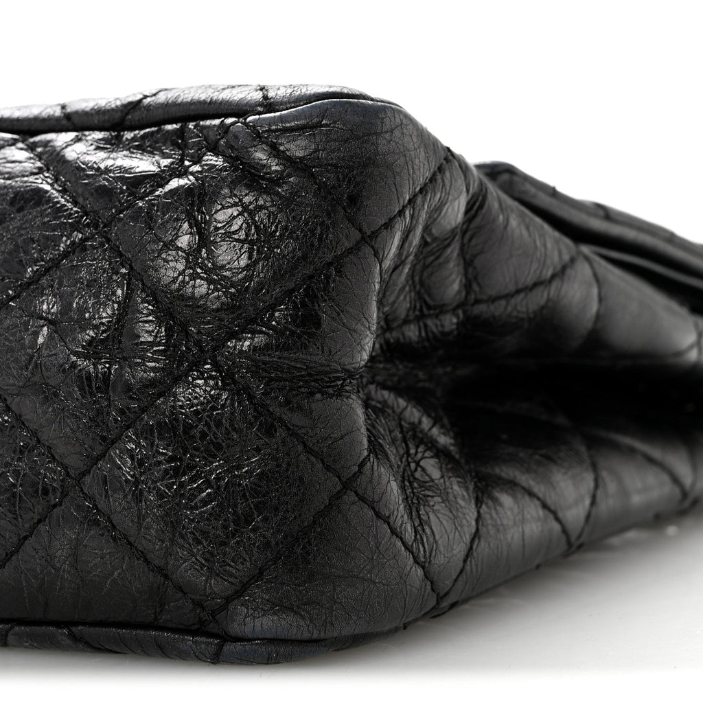 Metallic Aged Calfskin Quilted 2.55 Reissue 227 Flap So Black