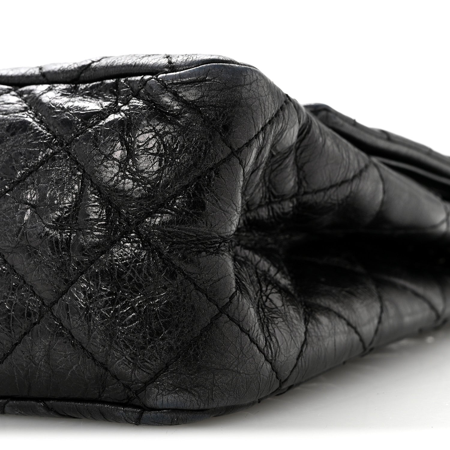 Metallic Aged Calfskin Quilted 2.55 Reissue 227 Flap So Black