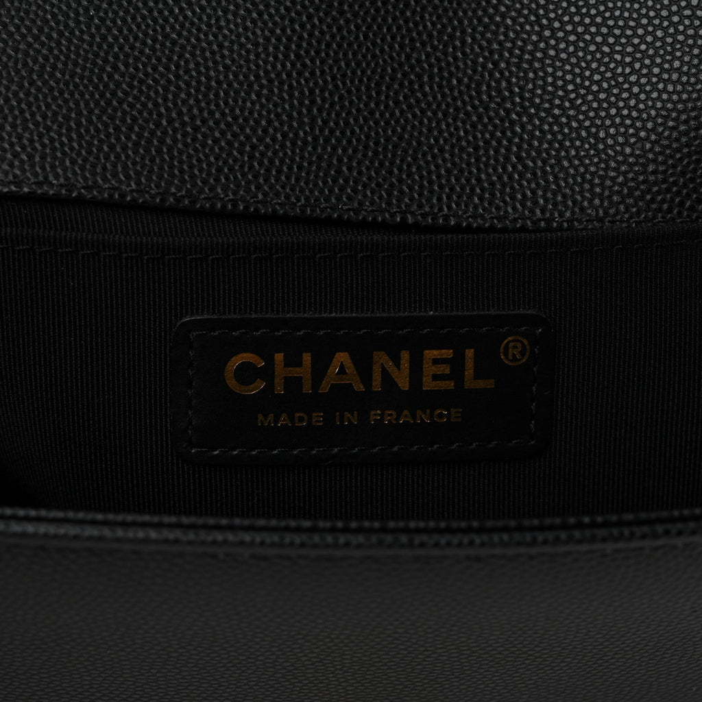 Caviar Quilted Medium Boy Flap Black