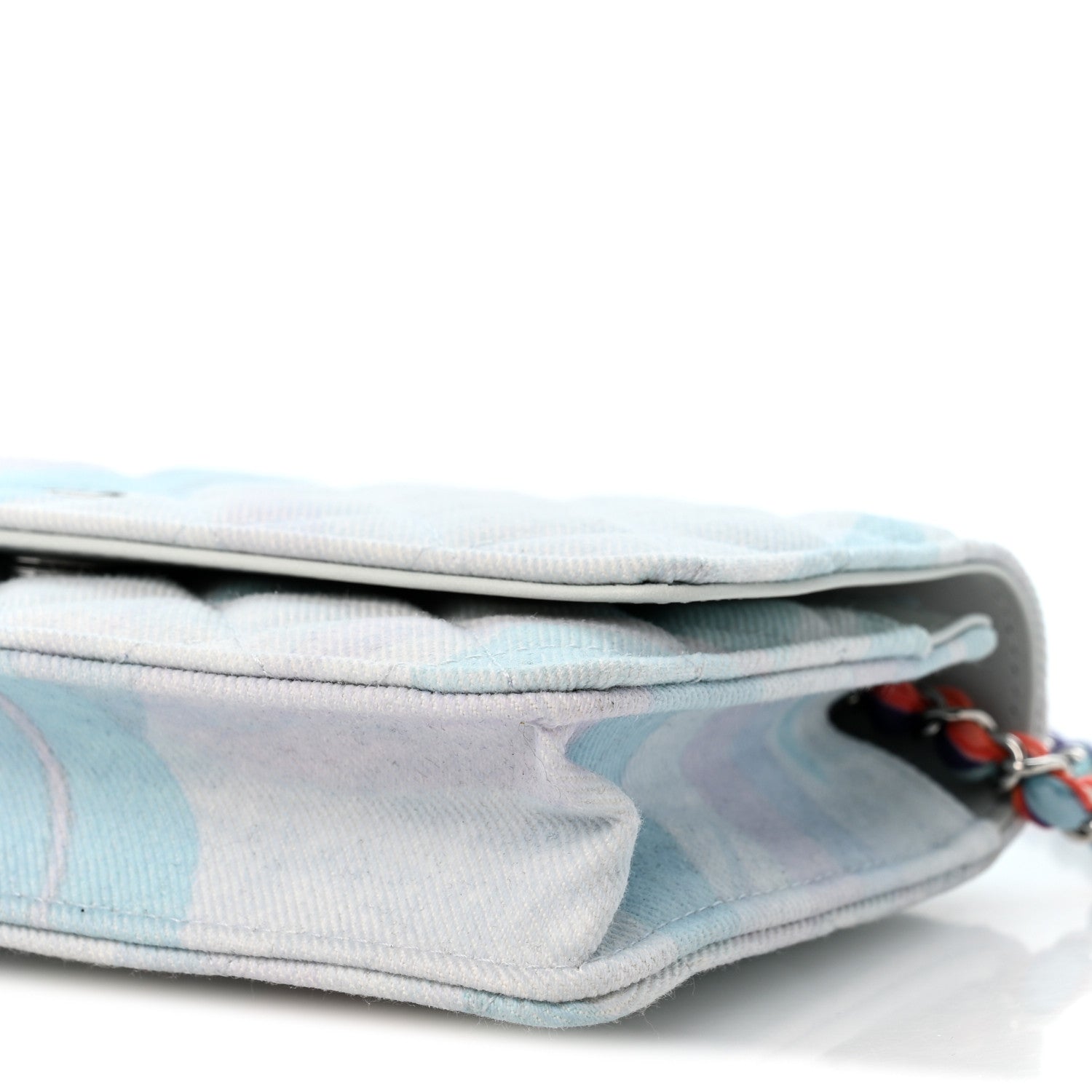 Canvas Quilted Jungle Jeans Wallet on Chain WOC Multicolor