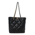 Lambskin Quilted Chanel 19 Shopping Bag Black