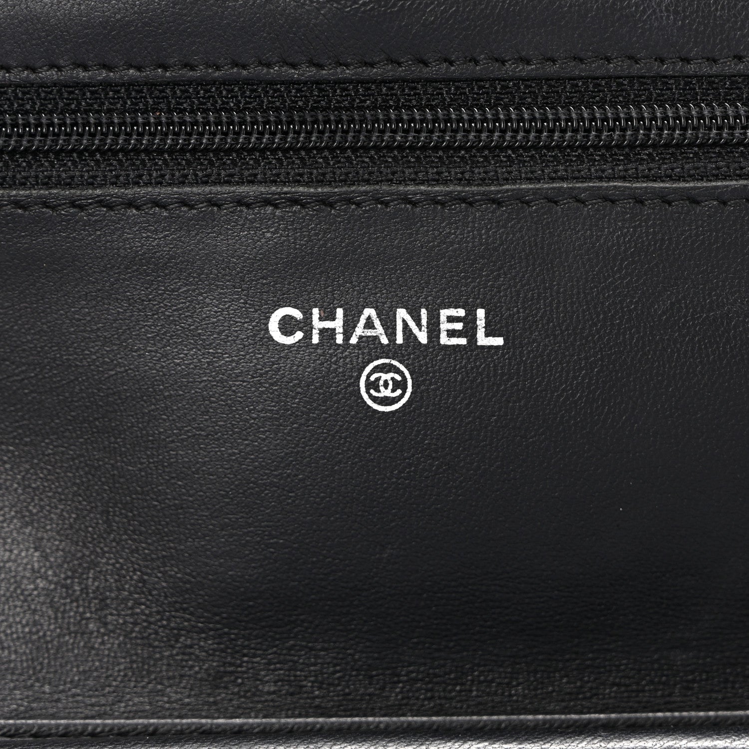 Lambskin Quilted Wallet On Chain WOC Black