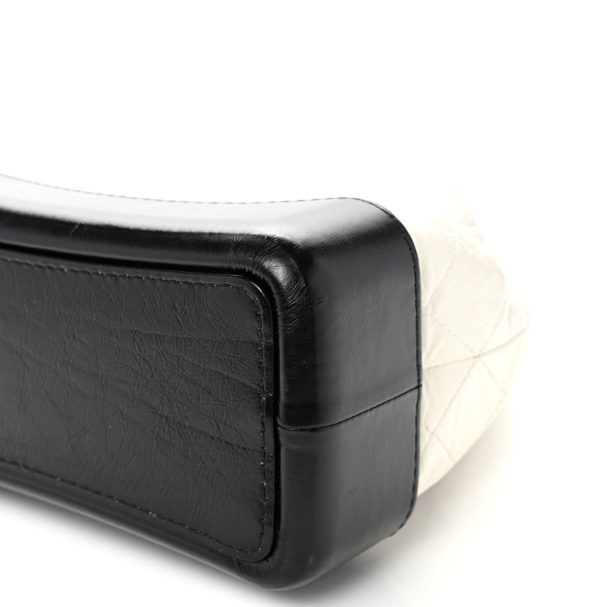 Aged Calfskin Quilted Gabrielle Backpack Black White