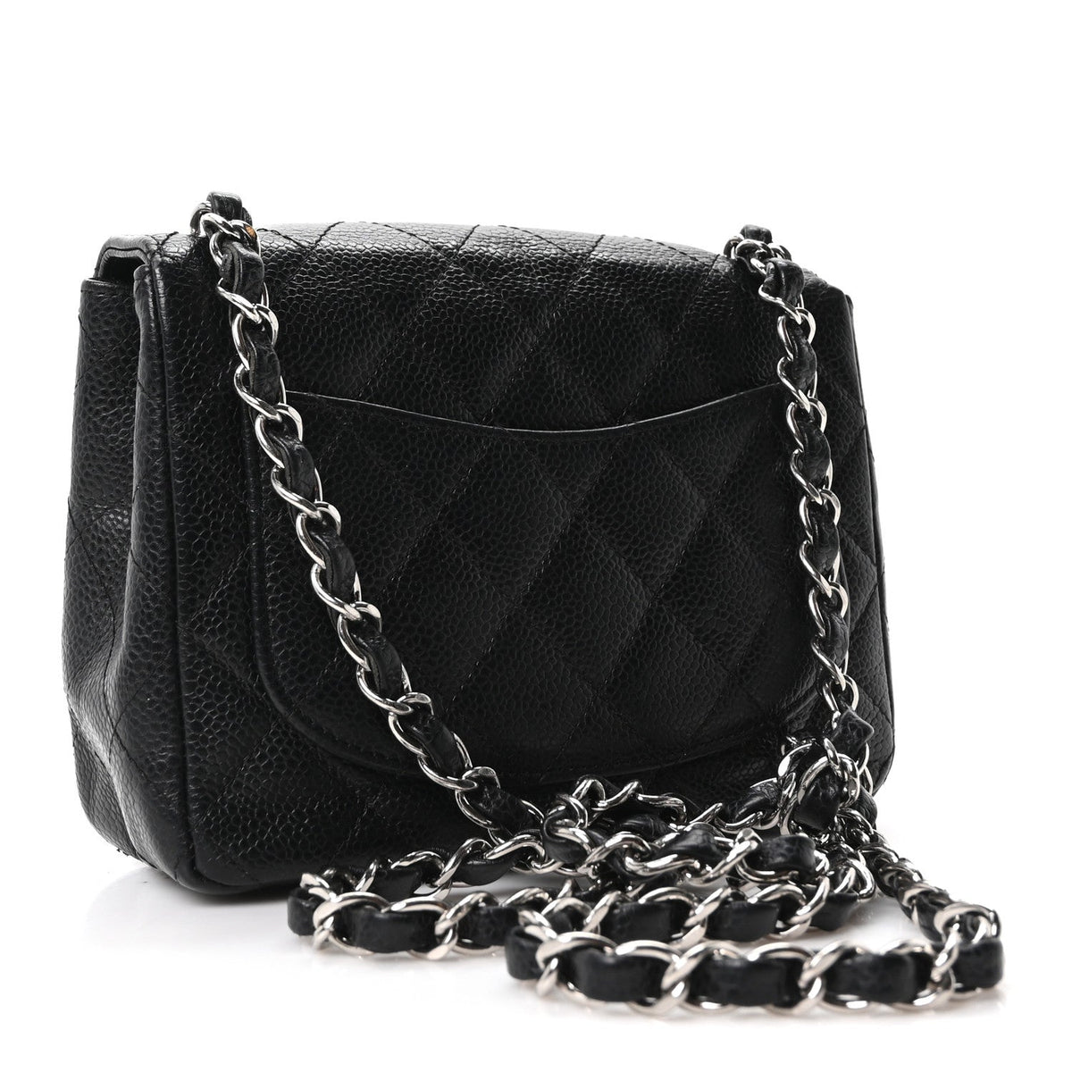 Caviar Quilted Mini Square Flap Black