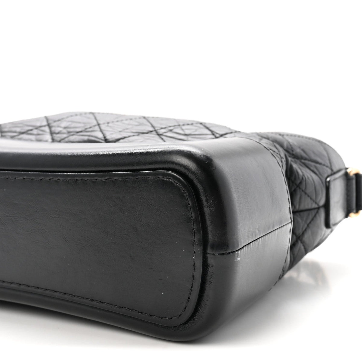 Aged Calfskin Quilted New Medium Gabrielle Hobo Black